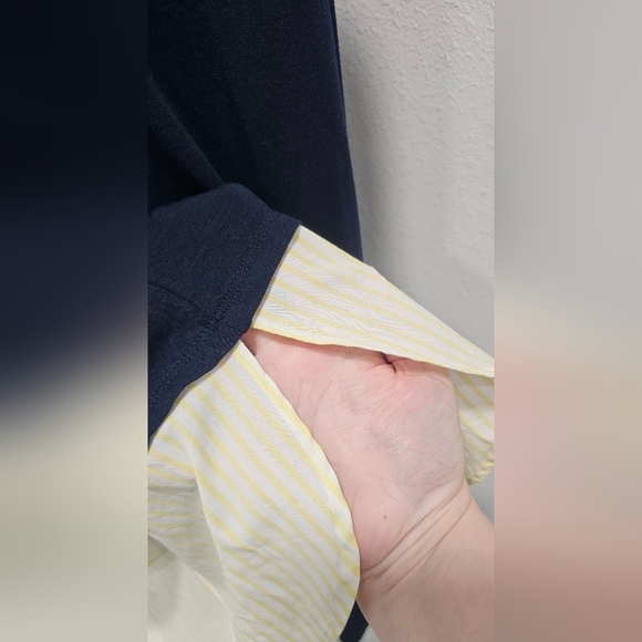 Lane Bryant Women's Blue Hi Low Twofer Scoop Neck Long Sleeve Tunic 18/20 NWT - Picture 5 of 11